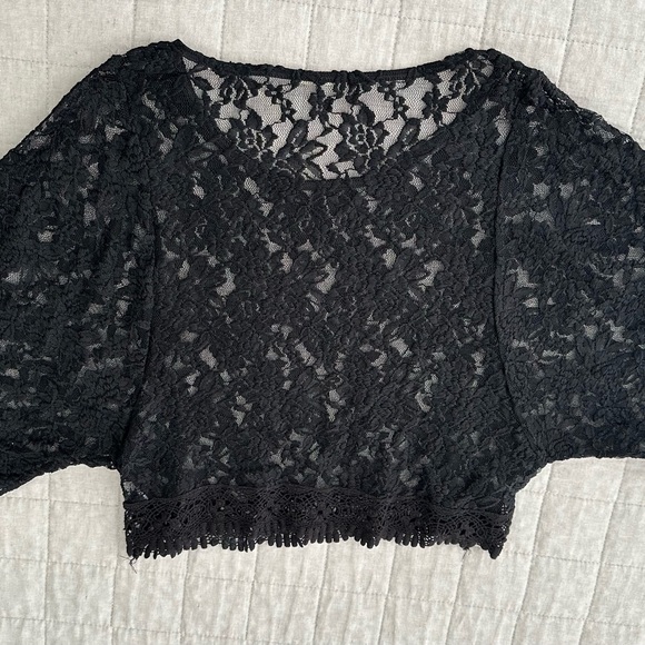 Lace Top, Black, OS - Picture 2 of 2